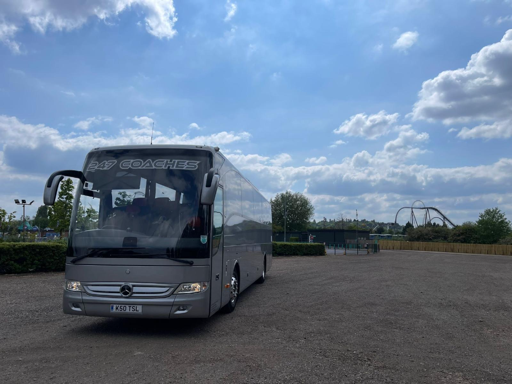 Silver 247 Coaches Mercedes coach